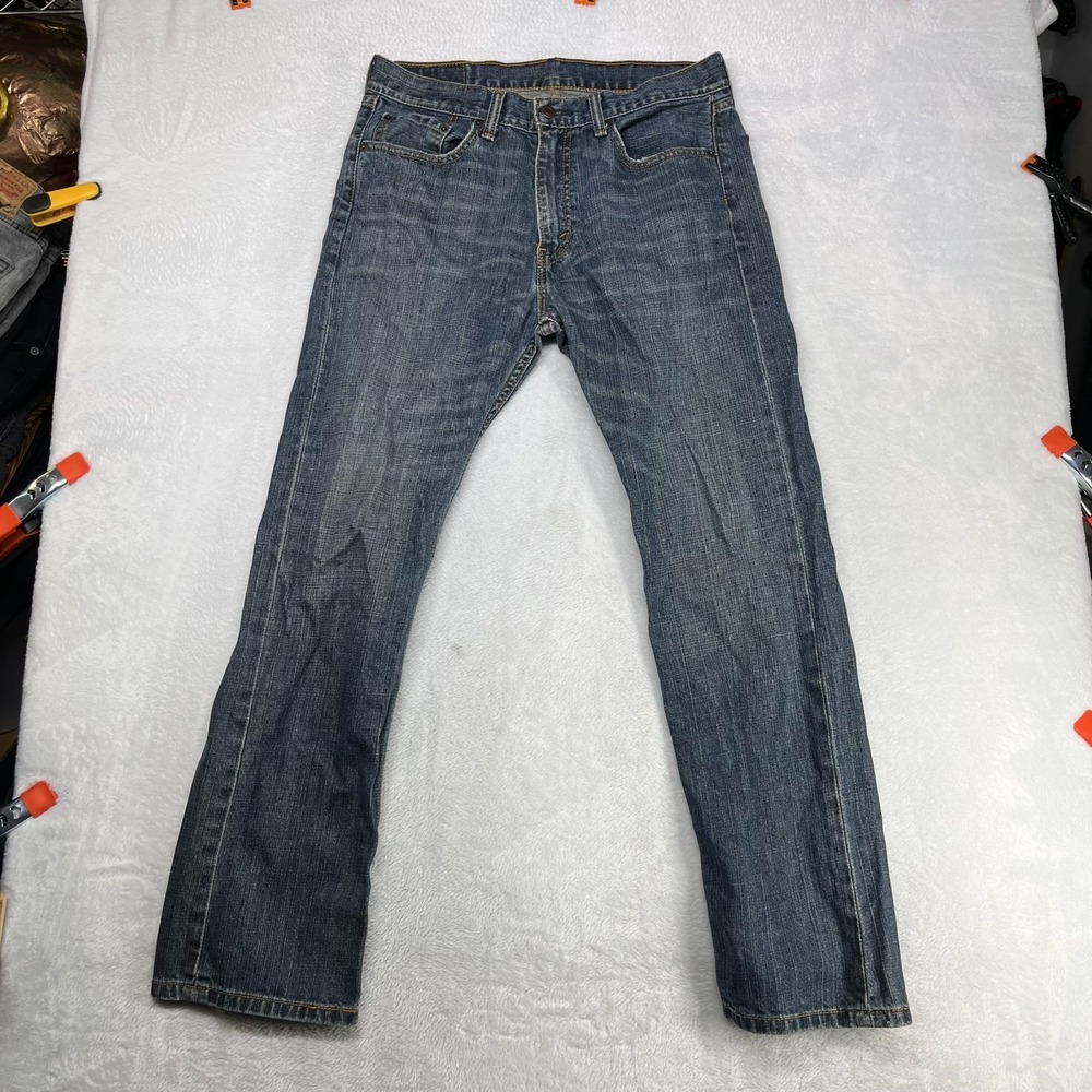 Levi's 505 Jeans Men's Blue Denim Mid Rise‎ Classic Straight Zip Fly - 32X29.5